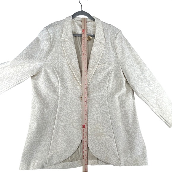Soft Surroundings Leontine Ponte Animal Blazer Jacket Cream Womens Plus Size 2X - Picture 3 of 16